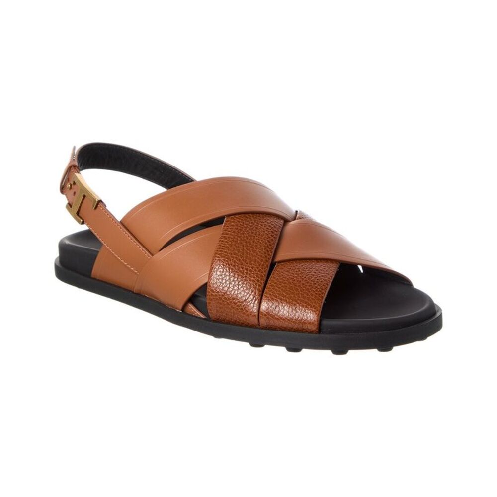 Tods Leather Sandal, Brown